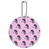Pretty Poodles Dogs Pattern Round Luggage ID Tag Card Suitcase