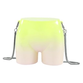 Huwzder Design Evening Clutch Handbags Mini Silver Acrylic Purse for Women Novelty Funny Silver Crossbody Unique Shoulder Bag, Yellow, Butt Bag