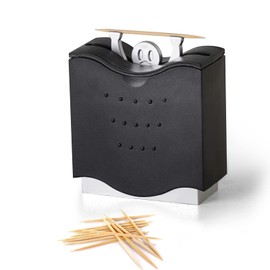 LivLab Fun Toothpick Holder - Cute Toothpick Dispenser ABS Fun Toothpick Holders Decorative Plastic Toothpick Holder (Black)