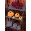 Boston International Decorative Tabletop Velvet Pumpkin, 3 x 3-Inches, Orange