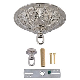 B&P Lamp Nickel Plated Finish Cast Brass Screw Collar Canopy Kit