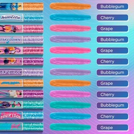 Set de Brillo Labial para Niñas Las Guerreras Kpop, 12 Brillos Glitter Coleccionables con Sabor Uva, Cereza y Bubblegum, Fórmula Vegetal No Tóxica, Li