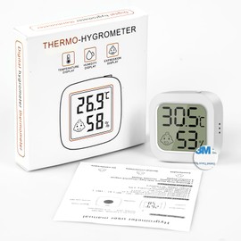Digital Hygrometer Indoor, Pack of 4 Humidity Meter, Indoor Mini Thermometer, Thermo-Hygrometer with High Accuracy, for Baby Room, Study, Wine Cellar, Living Room, Office, Greenhouse