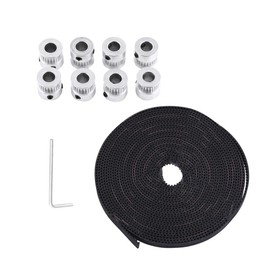 3D Printer Set Kit 8pcs 2GT Timing Pulley Bore 8mm + 5 Meters Timing Belt 6mm Width + 16 Screws + 1 Pcs Wrench