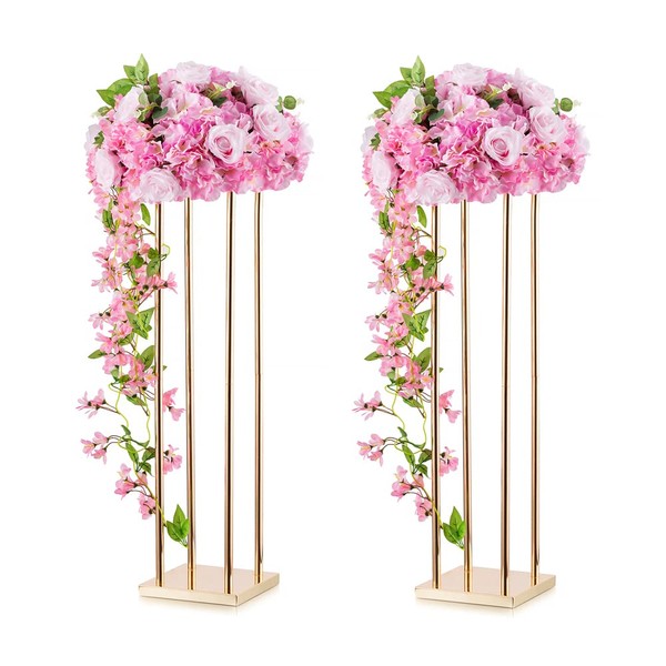Wedding Centerpieces for Tables Vase Stand - 2 Pcs Gold