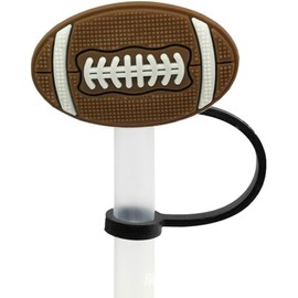 4Pcs Silicone Straw Cover, Cap Cartoon Football Straw Topper Reusable Drinking Straw Tips Lids Portable Dust Proof Straw Plug for Reusable Drinking Straws(7-8 mm)
