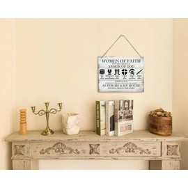 Printed Wood Plaque Sign Wall Hanging, Put on the Full Armor of God Quote Scripture Rustic Men Of Faith Hanging Wall Plaque Wood Signs, Joshua 24:15 Christian Sign