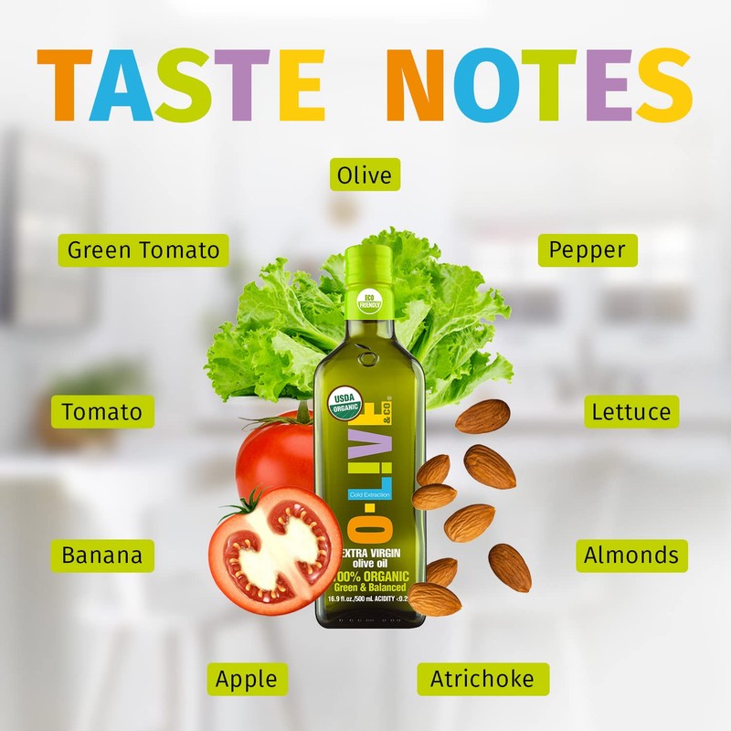 O-Live&Co. Premium USDA Organic Extra Virgin Olive Oil - First