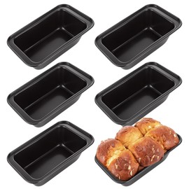QTLCOHD 6 Pack Bread Pans 8" x 4" Nonstick Loaf Pans for Homemade Bread Carbon Steel Mini Bread Loaf Pan for Baking