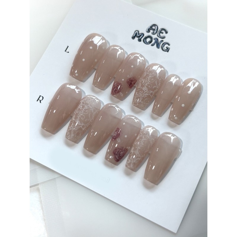 [Lace nail highly recommended] Renaissance Rose - Short ballerina /