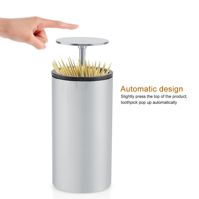 Automatic Stainless Steel Toothpick Dispenser Box Holder Container