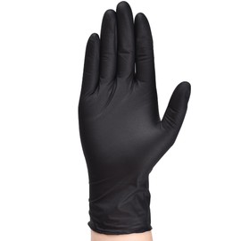 TitanFlex Heavy-Duty 6-mil Black Nitrile Gloves, XL, Box of 100, Disposable Gloves, Fully Textured, Powder-Free, Latex-Free