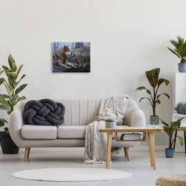 Stupell Industries Wolf & Cub Woodland Forest Canvas Wall Art, Design by Daniel Smith