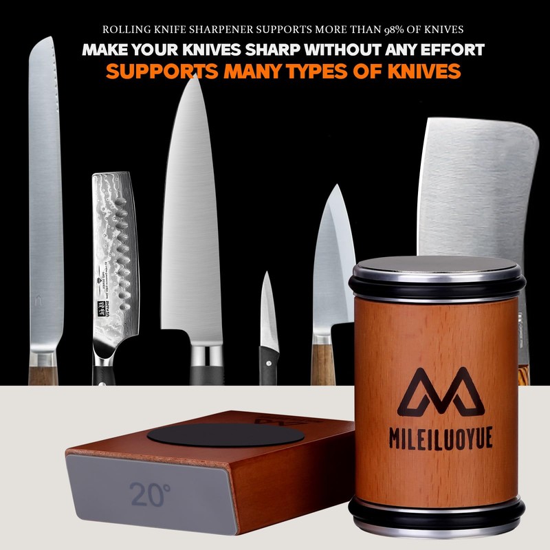 Knife Sharpener Tool Rolling Knife Sharpener Kit, Ceramic Disc Sharpeners