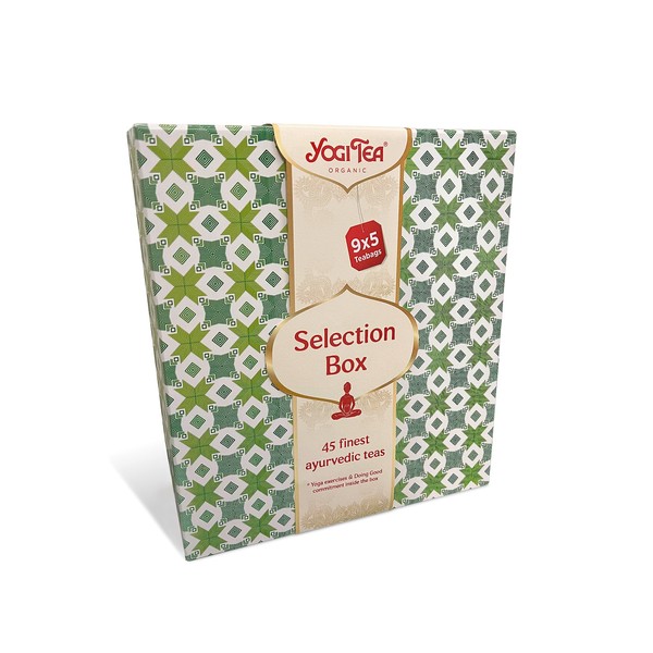 Yogi Tea Selection Box, Yoga, Organic Herbal Tea, Ayurvedic teas, Gift Idea, 9 Flavours x 5 Tea Bags (45 Teabags Total)