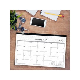 Blue Sky 2024 Monthly Desk Pad Calendar, January - December, 17" x 11", Trim Tape Binding, Two-Hole Punched, Ruled Blocks, Enterprise (111293-24)