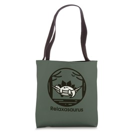 Chill-Out Dino Relaxasaurus Serene Dinosaur Illustration Tote Bag