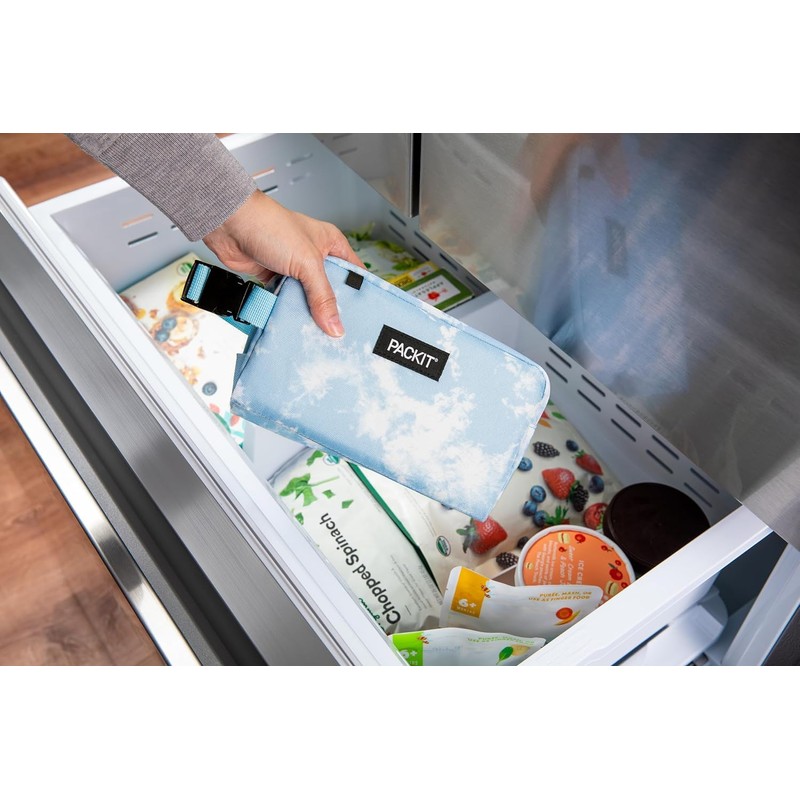 PackIt Freezable Snack Box, Blue Sky, Built with ECOFREEZE Technology,