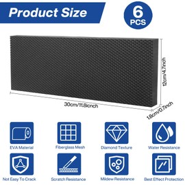 Vautvis 6 x Garage Wall Protection, Garage Wall Protection, Car 30 x 10 x 1.8 cm, Door Protection, Door Edge Protection for Car Doors, Garages, Parking, Impact Protection, Garage Padding, Door Edge