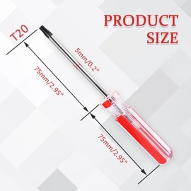 Bonsicoky T20 Torx Security Screwdriver with Magnetic Tip Plastic Grip, Torx Screwdriver for Computer Repairing, Home Appliances(Red, 150mm/ 5.9")
