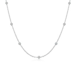 MARLION JEWELS Necklace for women with small balls. Necklace made of gold-plated/silver-plated surgical steel. Ideal as a gift. Jewellery for women, Gold - silver