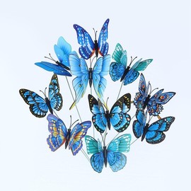 Butterfly Stakes, 30 Pieces Colourful Garden Butterflies, Dual Layer Realistic Design, Waterproof Butterfly Decorations for Garden/Planting/Park/Yard, Fairytale Garden Accessories