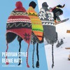 Basic Sense Peruvian Winter Hats with Tassle Snowflake Fleece-Lined Warm