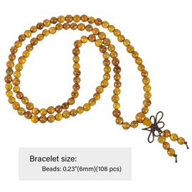 Nupuyai 108 Mala Beads Player Wood Bracelet Men Women, Beaded Wrap Bracelet Tibetan Necklace Meditation Yoga Jewelry