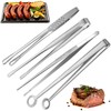 DOERDO 4Pcs Cooking Tweezers, Stainless Steel Kitchen Tongs Professional Long