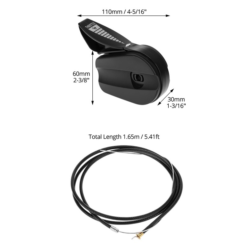 QWORK® 165cm 65inch Lawn Mower Throttle Cable, Choke Lever, Compatible
