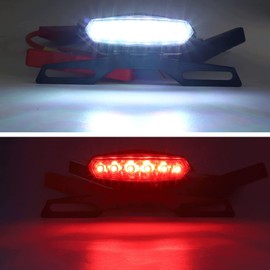 Aoling Bike Brake Lamp, Red, Position Light, White, Bike Tail Lamp, Rear Light, Bike Stop Lamp, Small, Single Item