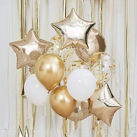 Ginger Ray Mix It Up Gold Metallic Balloons - Pack of 12
