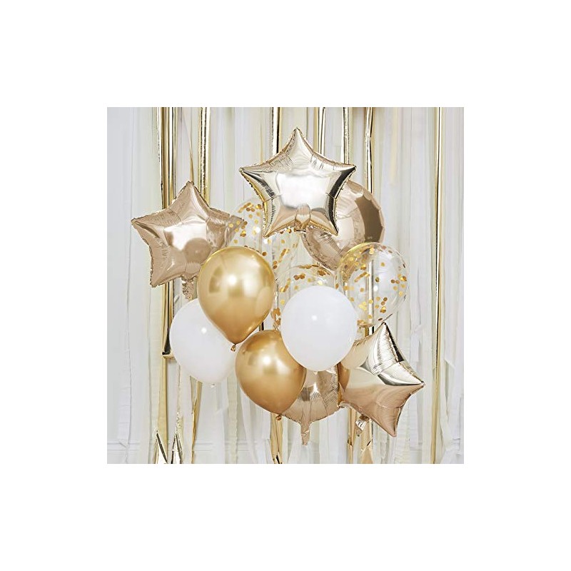 Ginger Ray Mix It Up Gold Metallic Balloons - Pack