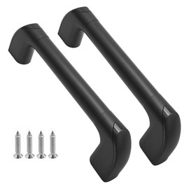 2 Pack Black Aluminium Alloy Grab Handles 10", RV Grab Handle, Automotive Entry Door Assist Bar for Camper Trailer Truck Cargo Trailer Boat