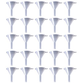 Xolixorium 25Pcs Clear Plastic Mini Lab Funnels, Small Wide Mouth Funnels for Lab Bottles & Reagent Dispensing