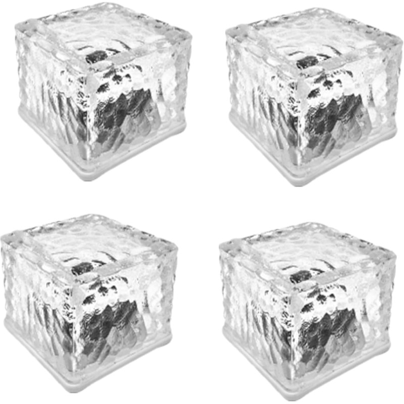 Blumoo 4pcs Solar Brick Lights Solar Glass Cube Light mit