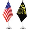 WXTWK 2 Pack American USA Gold Crest Desk Flag Small