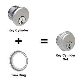 Storefront | Commercial | Glass Door | Mortise Key Cylinders with Keys Alike for Deadbolt, Deadhook, Hookbolt, Deadlatch Lock | Available in Aluminum and Duronotic Finishes (Duronotic)