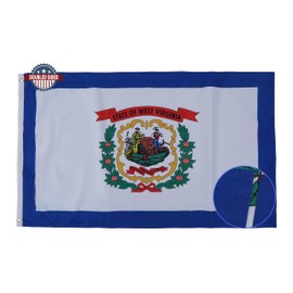 TOPFLAGS West Virginia Flag 3x5 Made in USA-Double Sided and 3 Ply West Virginia State Flags Heavy Duty for Outdoor with 2 Brass Grommets 4 Stitching Rows Heavy Duty Nylon , Vivid Color