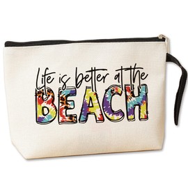 Jztco Beach Accessories Beach Items Beach Gifts for Women Sunscreen Bags for Beach Vacation Gifts Travel Items for Women Traveling Gifts Graduation Gifts - Life Better Beach Makeup Bag