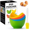 YomiFamily 4 Pack Silicone Egg Poacher Cups with Ring Standers,