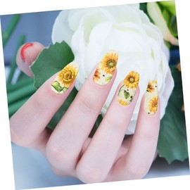 OHPHCALL DIY Nail Art Stickers 6 Pieces Flower Nail Decals for Women Girls Elegant Beauty