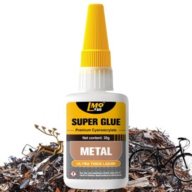Liquid Super Glue for Metal, 30g Clear Instant Thick CA Glue for Stainless Steel Aluminum DIY Crafts and Repairs, Fast Drying High Strength All Purpose Permanent Professional Cyanoacrylate Adhesives
