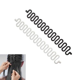 2Pcs Hair Knitting Tool Fashion French Hair Styling Clip Twist Braid Hair Knitting Tool,Hair Braiding Tool Plait Hair Braider Braiding Tool Roller Bun DIY Hair Styling Accessories for Women Girls