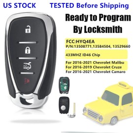 KEYECU For 2016 2017 2018 2019 Chevy Malibu Camaro Cruze Smart Keyless Remote Key Fob
