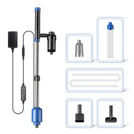 bedee Aquarium Vacuum Gravel Cleaner 6 in 1 Multifunctional 24W Waterproof Fish Tank Gravel Cleaner Vacuum for Water Changer, Sand Wash Algae Cleaner Water Shower and Water Circulation