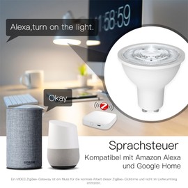 MOES ZigBee GU10 Smart Lamp Colour Dimmable RGB Works with Alexa (in addition to Echo Plus) & Google