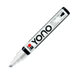 Marabu 12400102070 Yono Marker, White 070, Versatile Acrylic Pen with Japanese Chisel Tip 0.5 - 5 mm, Water-based, Lightfast and Waterproof, for Almost All Surfaces
