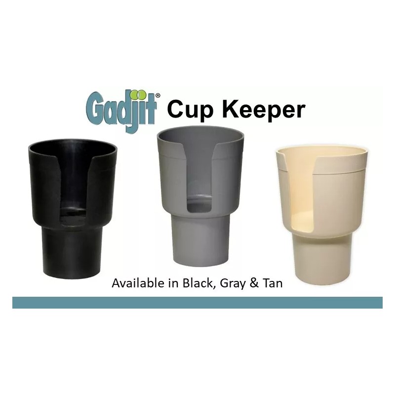 Gadjit Cup Keeper Cup Holder Adapter, Fits Most Vehicles, Black