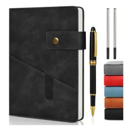 Y A5 Piel Vegana Cuaderno Con Bolsillo Y Bolígrafo 200